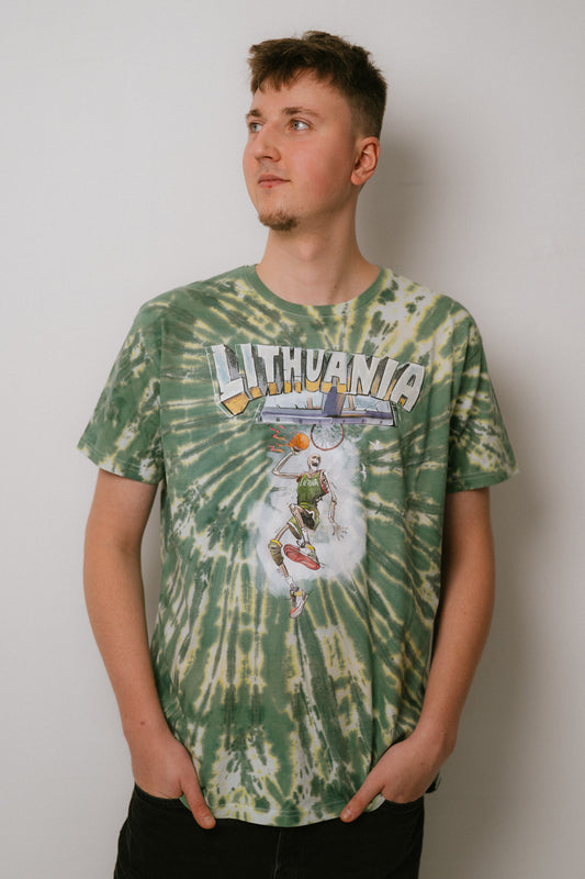 Green tie-dye marškinėliai | Lietuvos krepšinio rinktinė