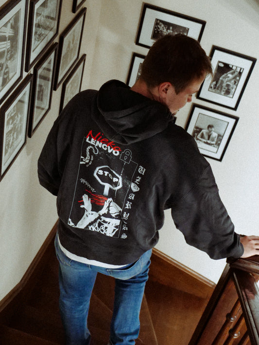 Gynybinis | Oversize džemperis su gobtuvu